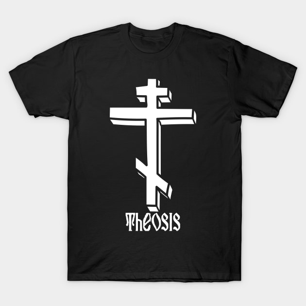 Eastern Orthodox Cross Theosis T-Shirt by thecamphillips